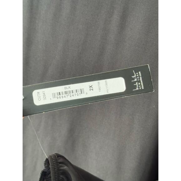 Nicole Miller Plus Size 2X Black Sheer Long Sleeve Formal Shirt NWT - Picture 5 of 7